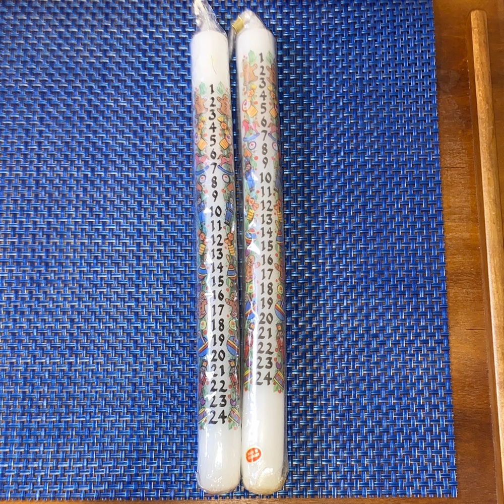 Biedermann & Sons Christmas Advent Taper Candles set of 2, made in Germany